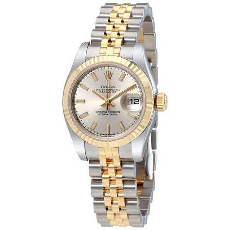 rolex gold and silver womens|Rolex lady Datejust 18k gold.